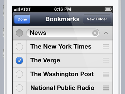 Editing Bookmarks apple bookmarks edit ios iphone rename safari select sort