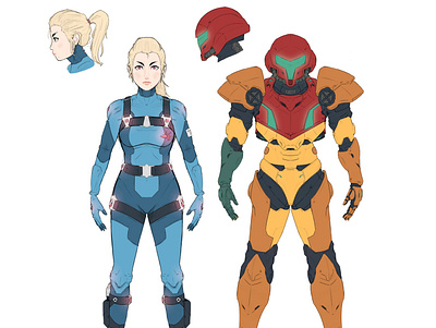 Metroid Samus Concept Art character design concept art illustration