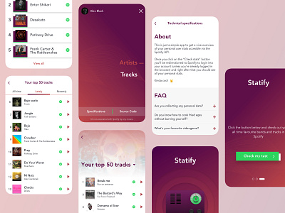 Music app · Statify app app design design inspiration interface mobile mobile ui music music app spotify ui uidesign uiux uiuxdesign ux web app