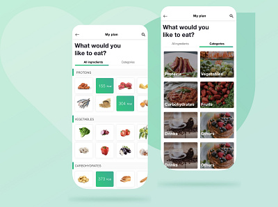 List food · NutHealth app app design design health health app healthy mobile mobile ui ui ui ux uidesign