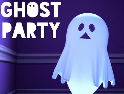 GhostParty 3d branding graphic design logo ui