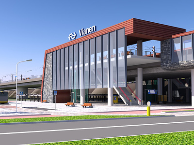 Railway Station Vianen 3d 3d art 3d artist architecture cad rendering sketchup