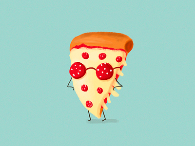 Cool pizza cool digital draw funny illustration illustrations pepperoni pizza