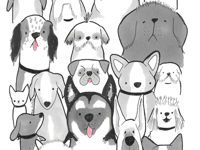 Inktober day13 corgi cose illustrate cute dog breeds dogs draw illustration ink inktober inktober2017 newfoundland poodle