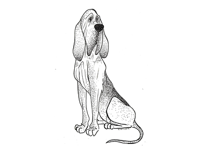 Inktober day22 bloodhound cose illustrate cute dog dogs draw illustration ink inktober inktober2017 pointillisme segugio