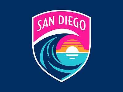 San Diego Wave FC badge california club crest football futbol logo san diego soccer sun wave