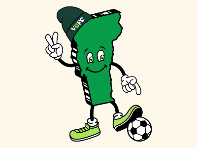 Lil Monty Vert cartoon illustration logo love mountains peace soccer state vermont
