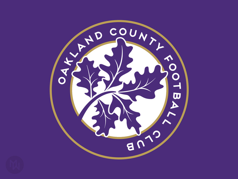 Oakland County FC logo soccer oak leaves purple ocfc michigan club football oakland county