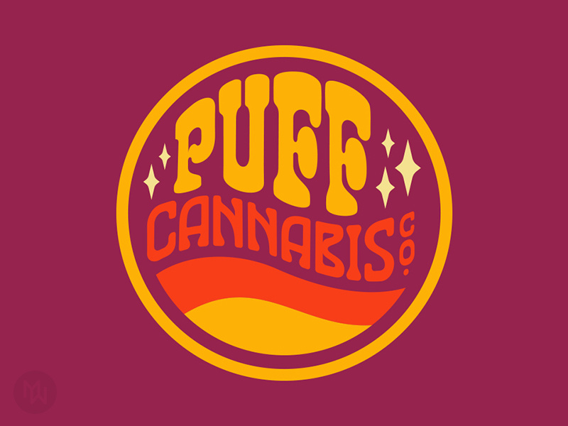 PUFF Cannabis Co. california canada flower love peace weed dispensary strain cannabis logo marijuana