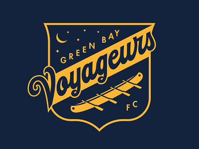 Green Bay Voyageurs FC badge canoe crest football logo soccer sports usl wisconsin