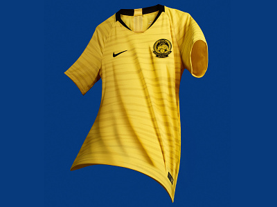 Malaysia 2018 Home Kit badge black crest football jersey kit nike soccer stripes tiger uniform yellow