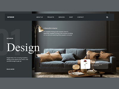 Interior website graphic design ui uiux