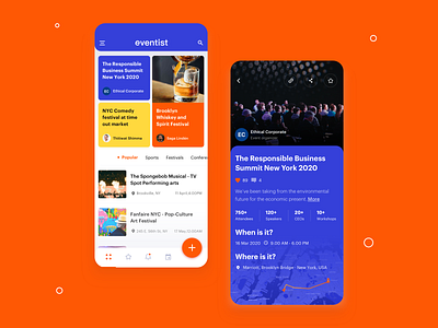 Eventist App Screen android creoeuvre event event app events festival ios list nirmalauiux organizer popular screen sports ui