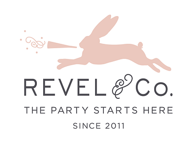 Revel & Co. logo bunny hare logo party rabbit silhouette