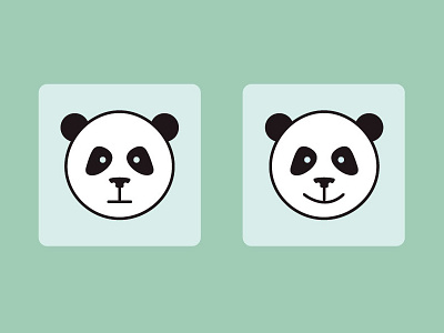 Sad Panda. Happy Panda. animal emoticon emotion happy icon minimal panda sad