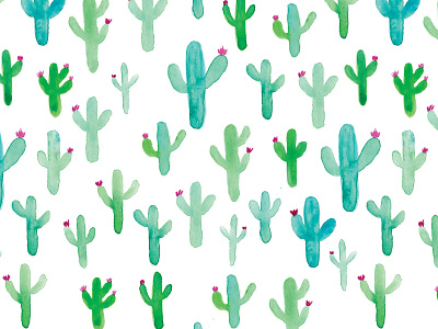 Watercolor Cactus Pattern cacti cactus pattern repeating watercolor wrapping paper