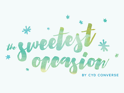 The Sweetest Occasion Logo blog blogger celestial logo lowercase paint painted script stars watercolor