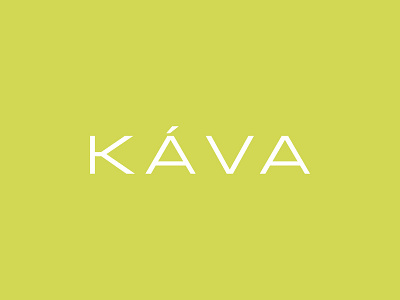 KAVA Logo cafe citron coffee food and beverage green modern restaurant retail sans serif scandinavian wide yellow