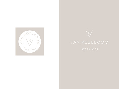 Van Rozeboom Interiors Logo california circle decorator interior interior design minimal modern monogram napa neutral sans serif sophisticated