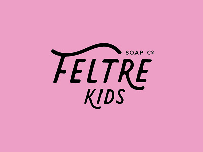 Feltre Kids Soap Company Pink Logo children cosmetics cute erika firm hand lettered kids pink retro soap typographic