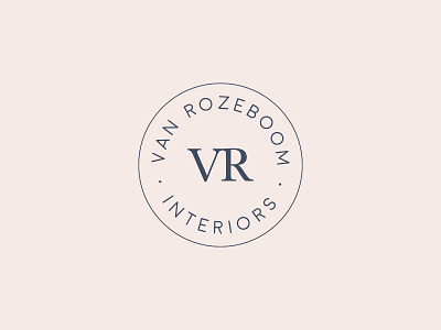 VRI Interior Design Round Logo blue blush circle classic erika firm initials interior design interiors monogram pink r v