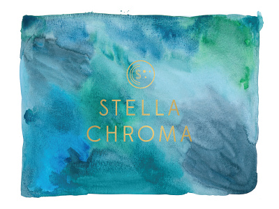 Stella Chroma Logo beauty blue dreamy erika firm gold foil green icon nail polish painted sky stars watercolor