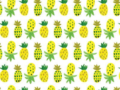 Watercolor Pineapple Repeat Pattern creative market cute erika firm fruit painting pattern pineapples repeating seamless summer tile watercolor