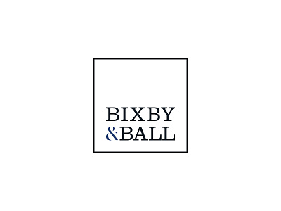 Bixby And Ball Square Logo ampersand blue classic coastal erika firm interior design modern preppy retail square stacked west coast