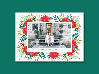 Poinsettia Frame Christmas Card