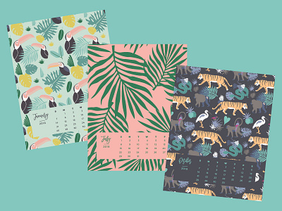 Tropical Desk Calendar 2018 calendar erika firm palm paper plants on pink product stationery tigers toucans tropical