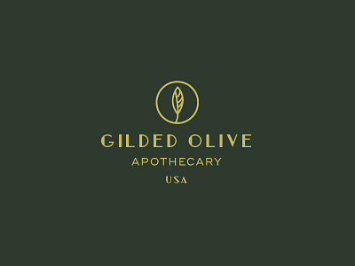 Gilded Olive Apothecary Logo 1920s apothecary art deco bath bath and body erika firm olive olive leaf plant retro soap vintage