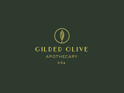 Gilded Olive Apothecary Logo 1920s apothecary art deco bath bath and body erika firm olive olive leaf plant retro soap vintage
