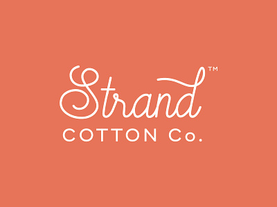 Strand Cotton Company Logo baby blankets cotton erika firm kids retail rust script strand terracotta textile trendy