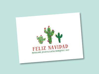 Feliz Navidad Cactus Holiday Card