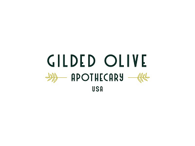 Gilded Olive Apothecary Logo 1920s art deco art nouveau bath bath and body erika firm green logo nostalgic olive soap vintage