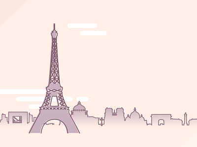 Paris city cityscape icon illustration paris vector