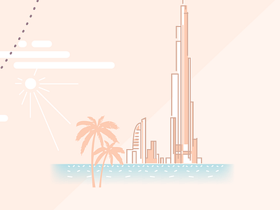 Dubai city cityscape dubai icon illustration vector
