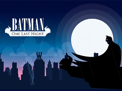 Batman - One Last Night art bat comics flat man