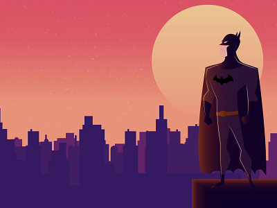 The night is coming art assassins bat batman batman v superman book design flat illistration illustration light man moon night sun