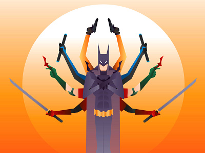 Batman robins rises art bat batman color design flat gradient illustraion nightwing orange redhood robin side kick vector