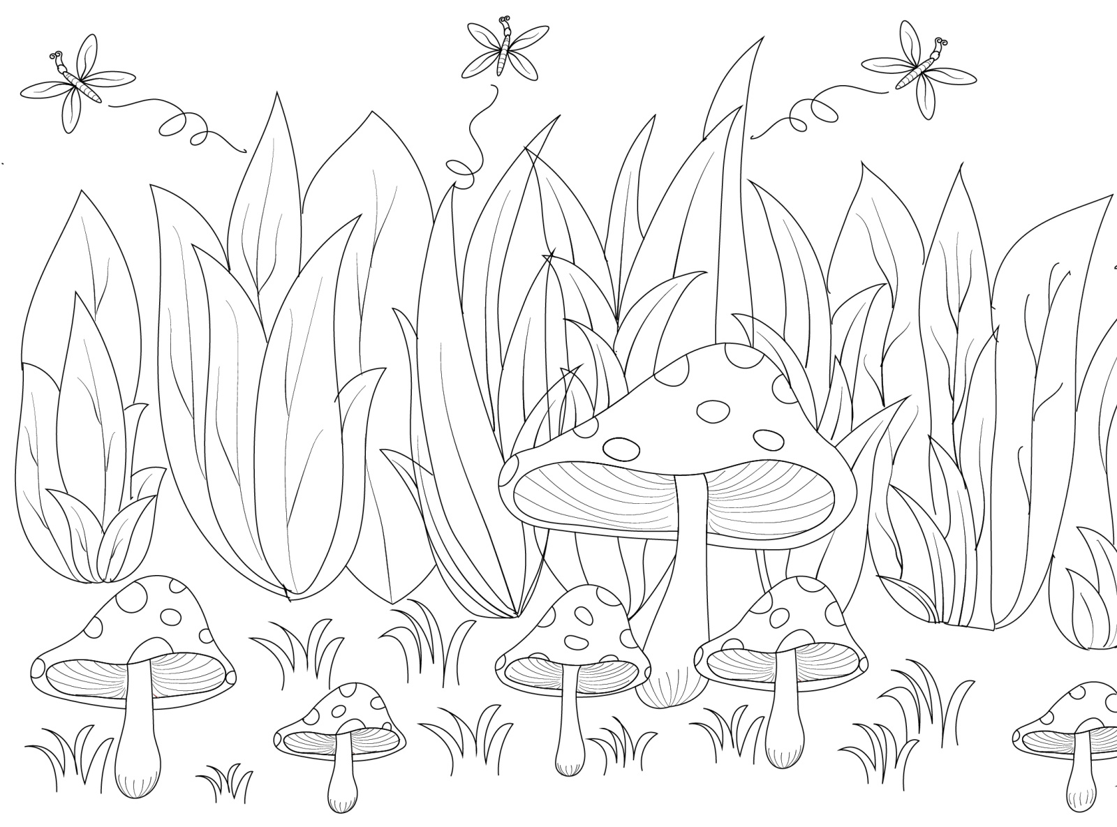 Mushroom garden (kids coloring page) by Ishara Siwmini on Dribbble