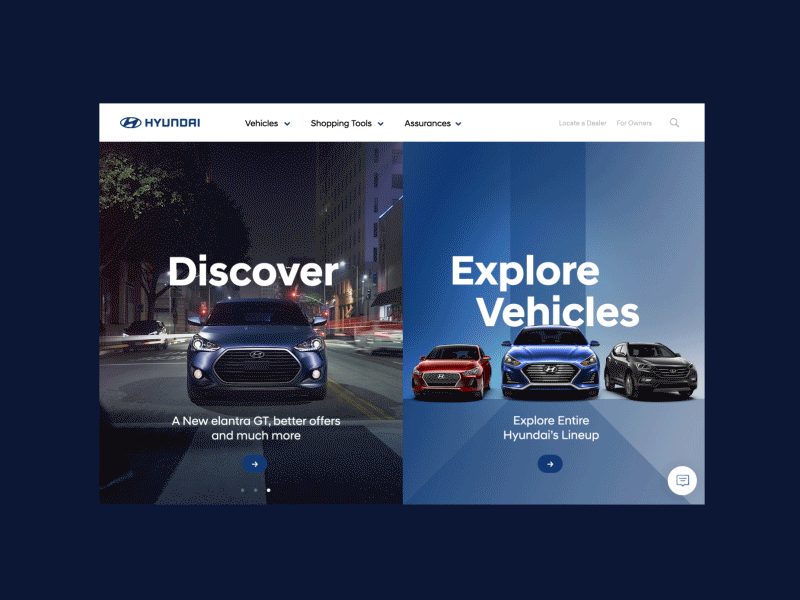 Hyundai website UX animation cars hyundai ux website