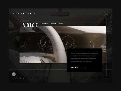 Lucid Technology animation cars interaction motion ui ux website