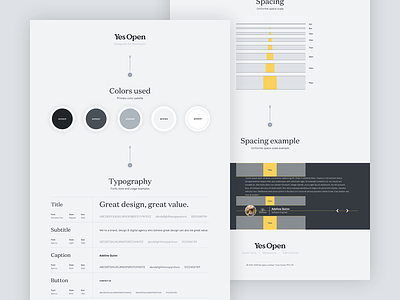Yes Open - Styleguide design system design systems guides organization spacing style guide style guides system design typography web design webdesign wordpress wordpress design