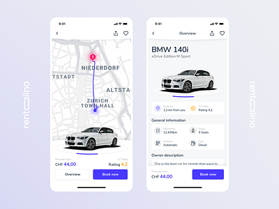 Rentalino - Car Overview auto parts automotive booking car car parking car sharing design system ios design parking rent a car rental app rentalino reservation schedule sharing style guide ui design user experience user interface ux design