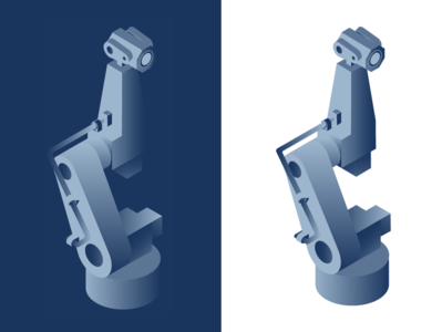 Robot Arm abstract arm blue factory geometric gradient icon illustration infographic isometric manufacturing robot