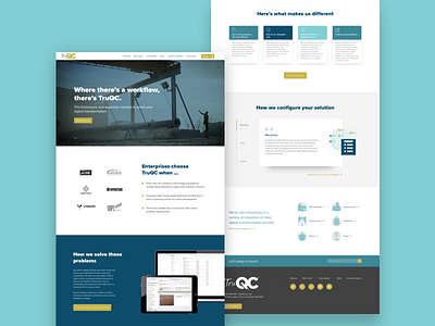 Truqc Homepage 2d desktop flat flat design graphic homepage illustration layout minimal simple technology ui ux design webdesign website