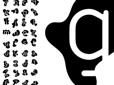 Blobject Typography black blobjects type white