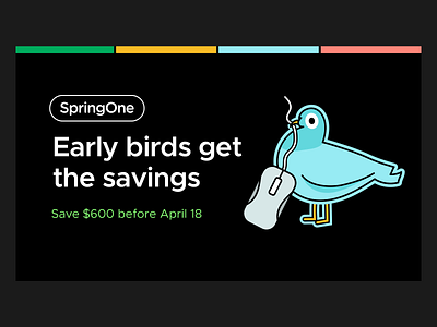 Early Bird Promo animation bird black conference developers java mouse pigeon promo promotion silly spring springone stickers walking