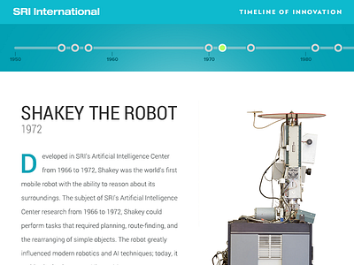SRI International Timeline of Innovation ai biomedical history innovation ipad research robot robotics shakey stanford research institute timeline website